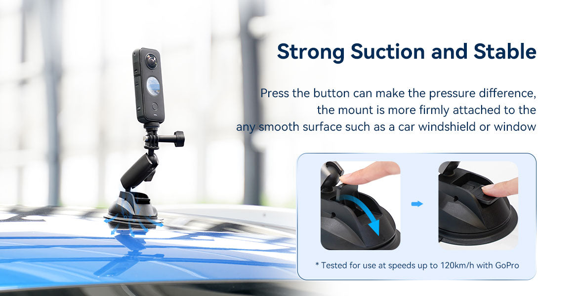 TELESIN Camera Suction Cup Mount
