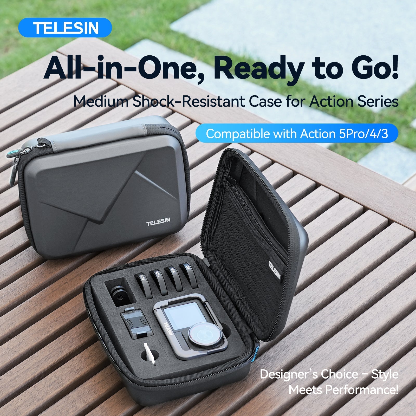 TELESIN Medium Shock-Resistant Case for Action Series