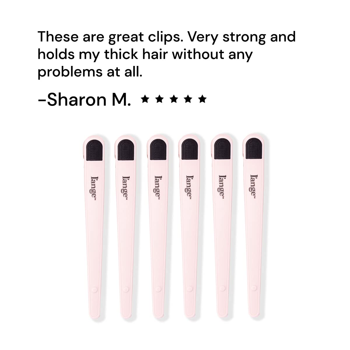 L'ANGE HAIR Rubber Sectioning Hair Clips | Narrow-Tipped Design | For Parting & Sectioning Hair | Easy Grip Handles | Professional Styling Results | 6-Pack (Blush)