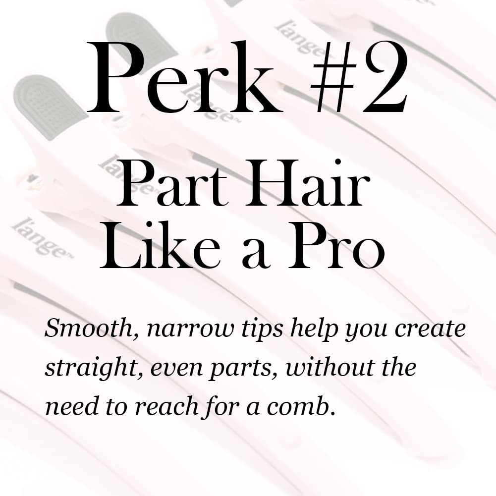 L'ANGE HAIR Rubber Sectioning Hair Clips | Narrow-Tipped Design | For Parting & Sectioning Hair | Easy Grip Handles | Professional Styling Results | 6-Pack (Blush)