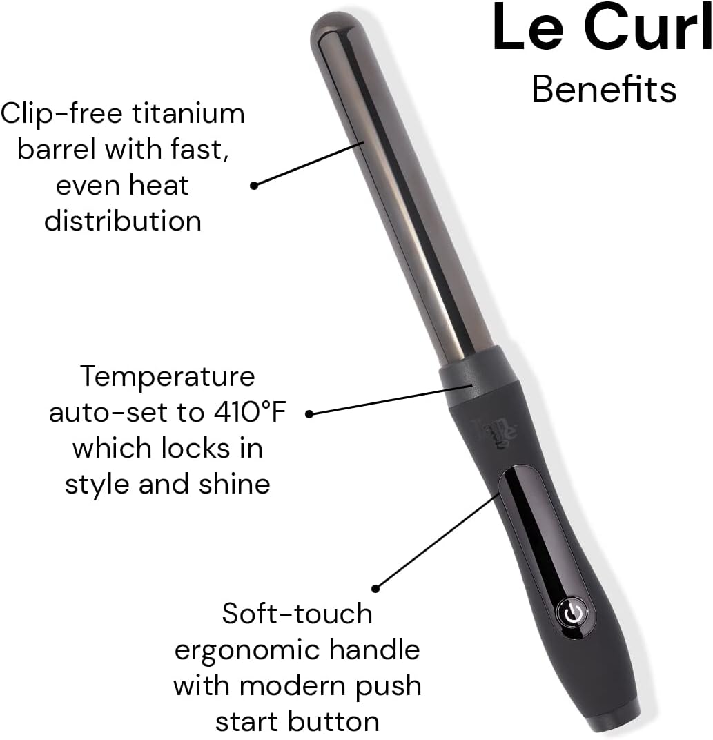L'ANGE Hair Le Curl 25 MM Titanium Curling Wand | Professional 1 Inch Curling Iron for All Hair Types | Clip Free Hair Curler | Best Curling Wand for Tighter Curls & Beach Waves