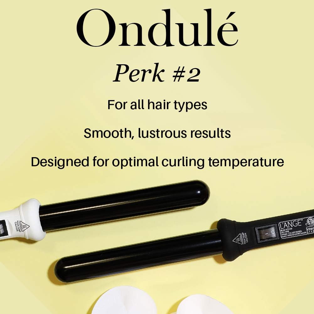L'ANGE HAIR Ondulé 25 MM Ceramic Curling Wand | Professional Hot Tools Curling Iron 1 Inch | Salon Hair Styling Wands for Beach Waves | Best Hair Curler Wand for Frizz-Free, Lasting Curls