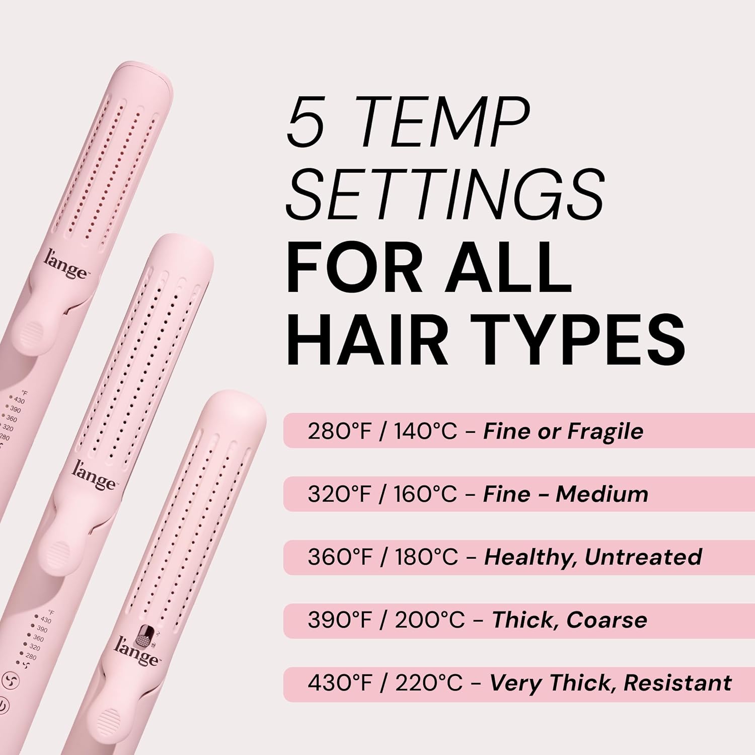 L'ANGE HAIR Le Duo Standard 360° Airflow 2 in 1 Straightener and Curler | 1 Inch Curling Wand & Titanium Flat Iron with 3.5" Plates | Hair Straightener & Curler for Short to Medium Hair (Blush)