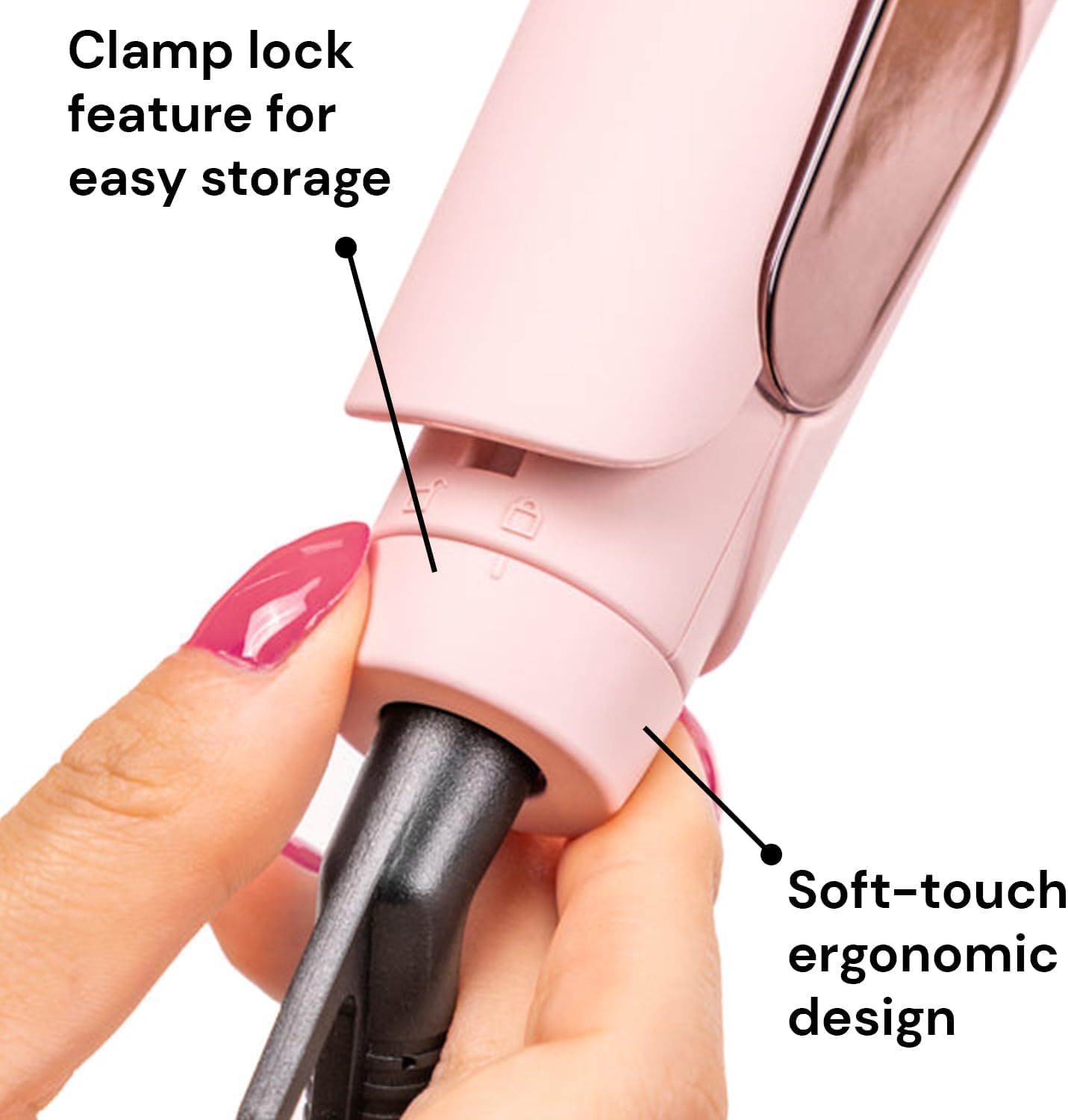 L'ANGE HAIR Le Titane Titanium Flat Iron | Hair Straightener with Curved Edges for Versatile Styling | Dual Voltage Flat Iron with Infrared Heat & Adjustable Temperature | 1" Blush