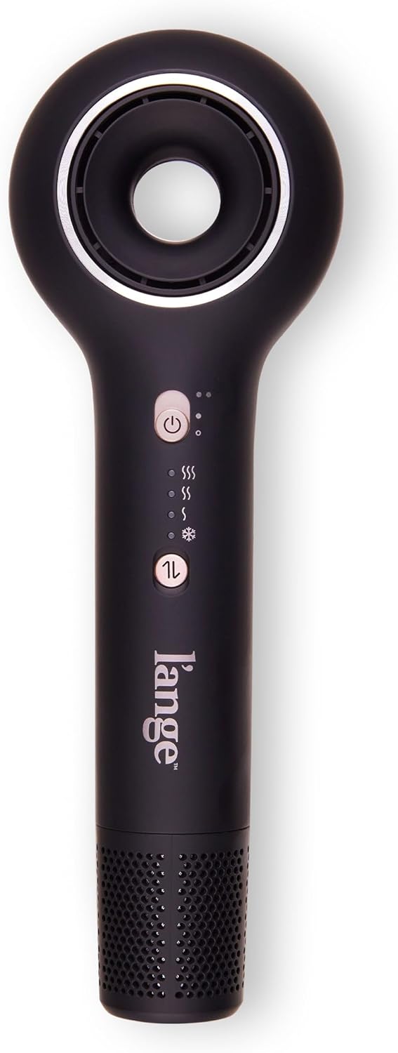 L’Ange Hair Axia HaloRing Ionic Hair Dryer | High Speed Professional Blow Dryer for Smooth, Frizz-Free Styles | Lightweight Brushless Motor with Concentrator & Wall Mount | 4 Heat Settings | Black