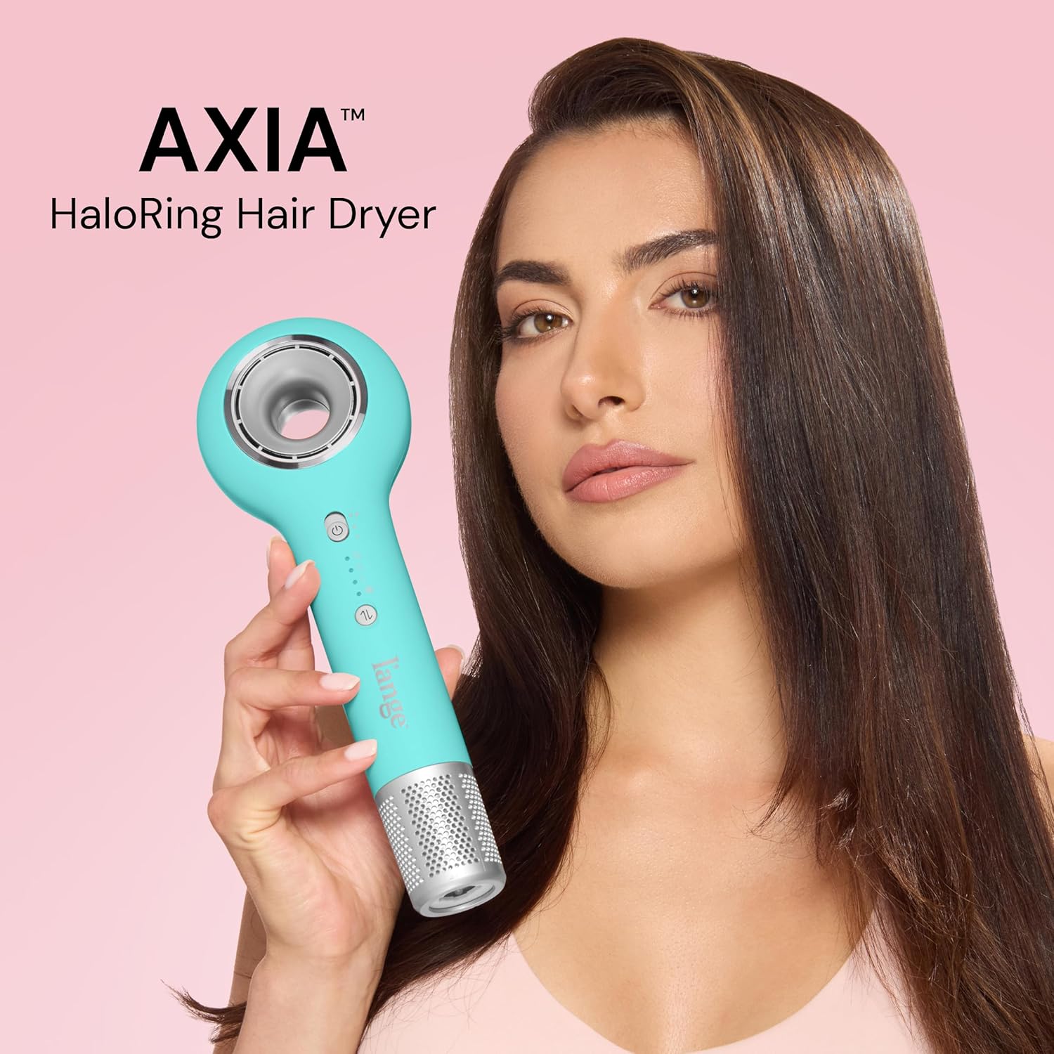 L’Ange Hair Axia HaloRing Ionic Hair Dryer | High Speed Professional Blow Dryer for Smooth, Frizz-Free Styles | Lightweight Brushless Motor with Concentrator & Wall Mount | 4 Heat Settings | Blue