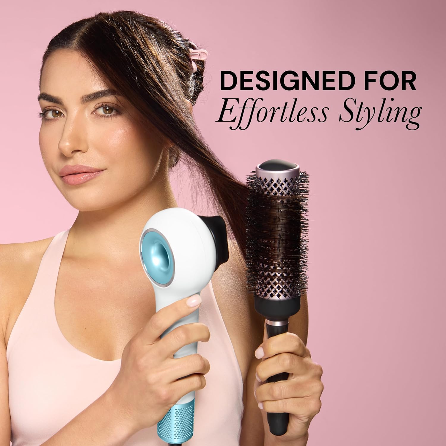 L’Ange Hair Axia HaloRing Ionic Hair Dryer | High Speed Professional Blow Dryer for Smooth, Frizz-Free Styles | Lightweight Brushless Motor with Concentrator & Wall Mount | 4 Heat Settings | White