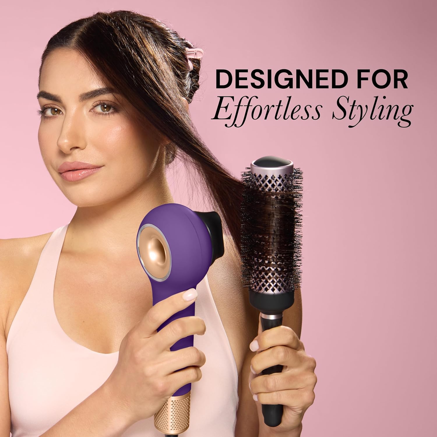 L’Ange Hair Axia HaloRing Ionic Hair Dryer | High Speed Professional Blow Dryer for Smooth, Frizz-Free Styles | Lightweight Brushless Motor with Concentrator & Wall Mount | 4 Heat Settings | Purple