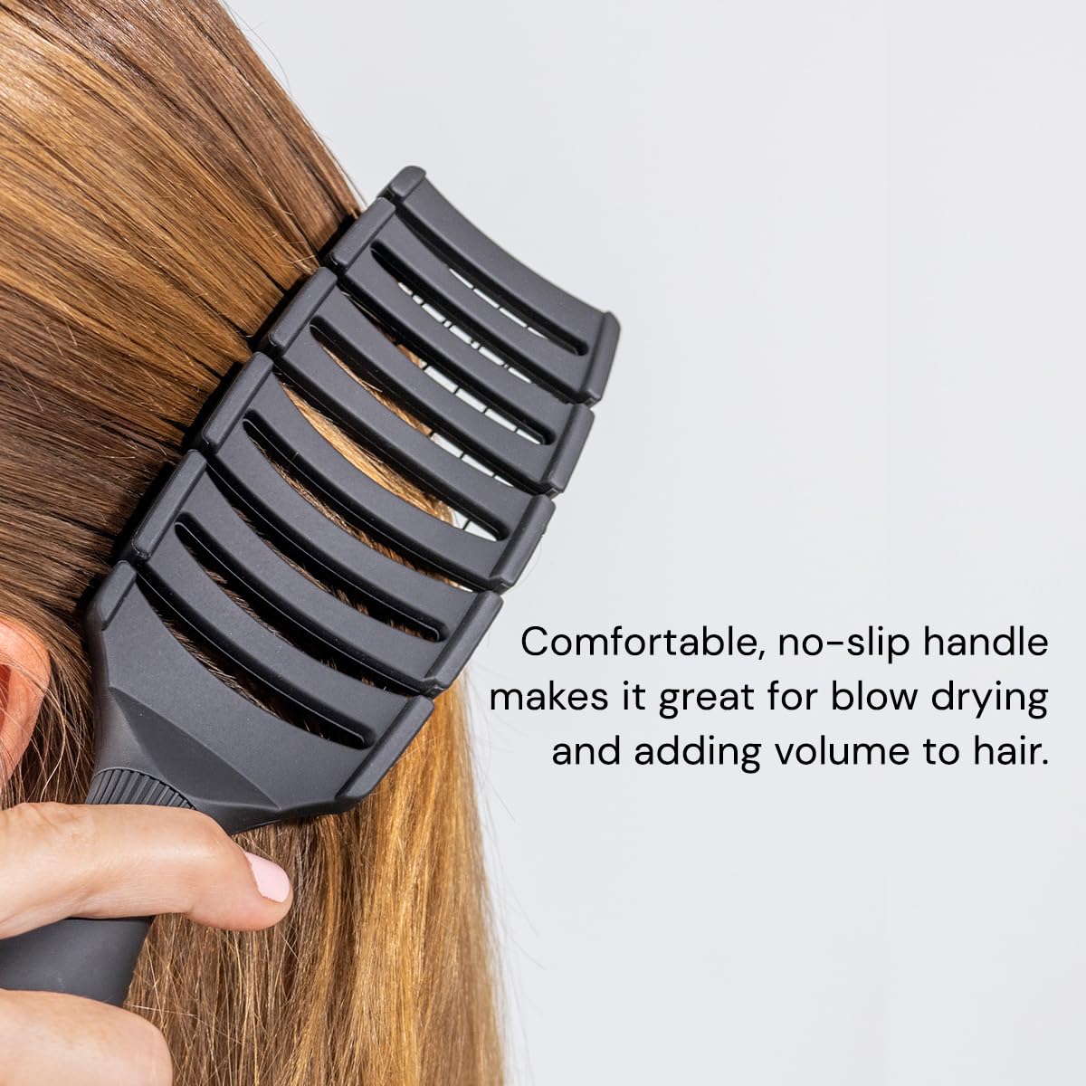 L'ANGE HAIR Siena Curved Vented Hair Brush | Detangling Brush with Nylon Bristles | Best for Tangles and Knots | Ideal for Men and Women | Flexible Design for Airflow (Black)