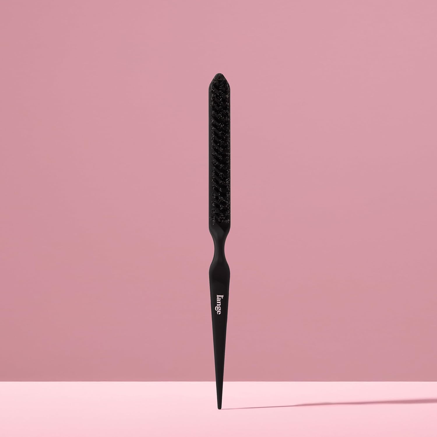 L'ANGE HAIR Detangling Teasing Brush with Nylon & Boar Bristles | Precise Sectioning | Adds Volume & Root Lift | Tames Flyaways & Frizz | Indented Grip | All Hair Types (Black)