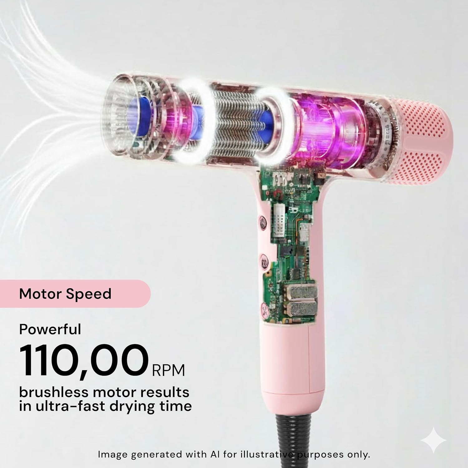 L'ANGE HAIR HauteAir Digital Professional Hair Dryer | LED Display for Precision Heat Control | Fast-Dry Brushless Motor with Cool Shot | Negative Ion Technology | Lightweight & Self-Cleaning (Black)
