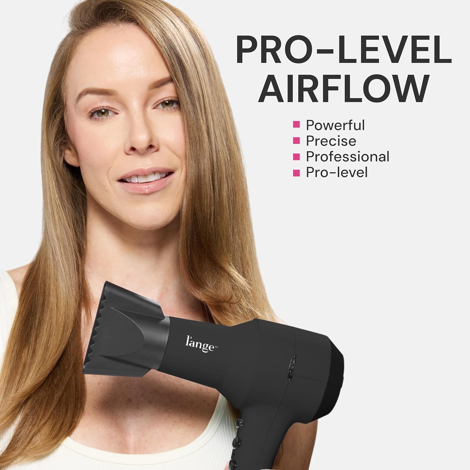L'ANGE HAIR PowerStyle Turbo Ionic Hair Dryer | 1875 Watt Professional Blow Dryer with Diffuser & Concentrator | Multiple Heat & Speed Settings for Fast Drying | Salon-Grade Styling Tools, Black