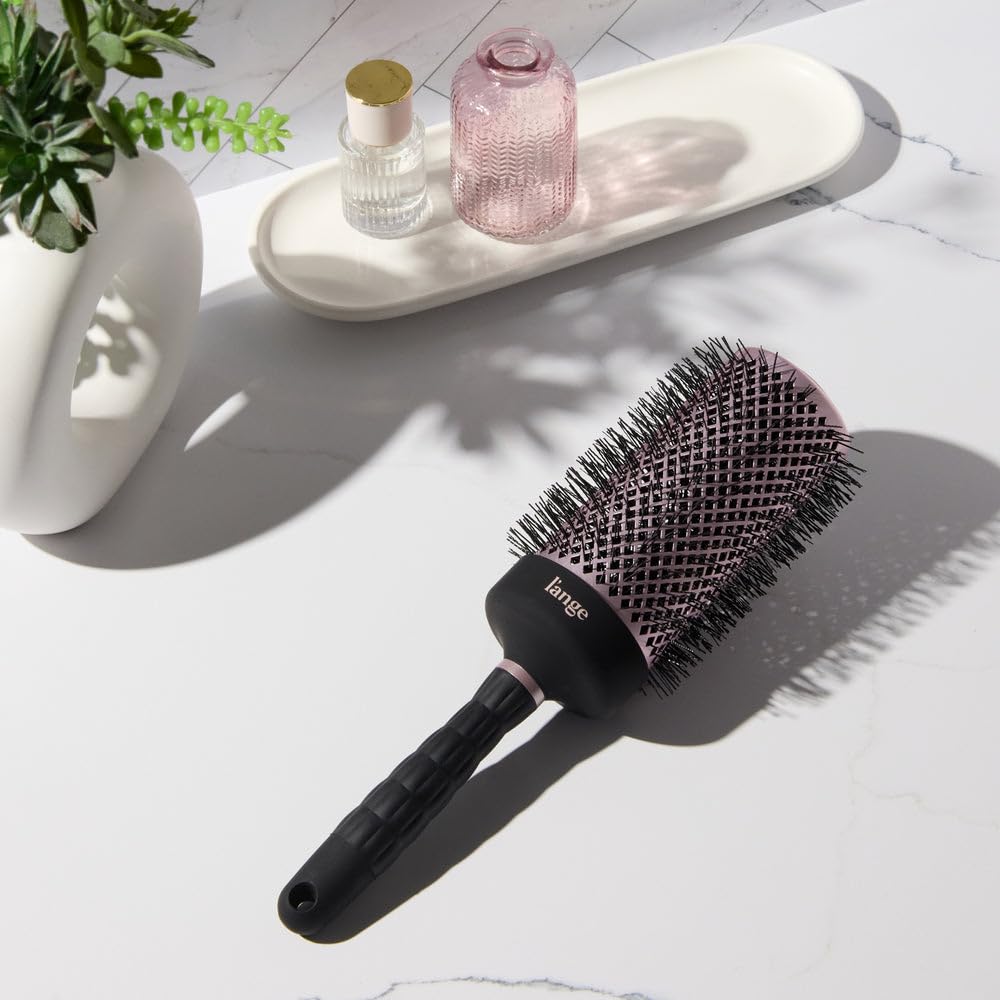 L'ANGE HAIR VolumePro Extra-Long Ceramic Ionic Round Brush, Black | For Blow Drying, Curling & Styling | Adds Volume, Reduces Frizz & Boosts Shine | Ideal for Extra-Long Hair (65mm)