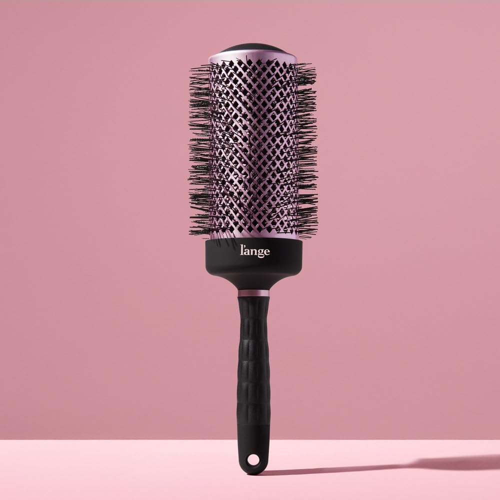 L'ANGE HAIR VolumePro Extra-Long Ceramic Ionic Round Brush, Black | For Blow Drying, Curling & Styling | Adds Volume, Reduces Frizz & Boosts Shine | Ideal for Extra-Long Hair (65mm)