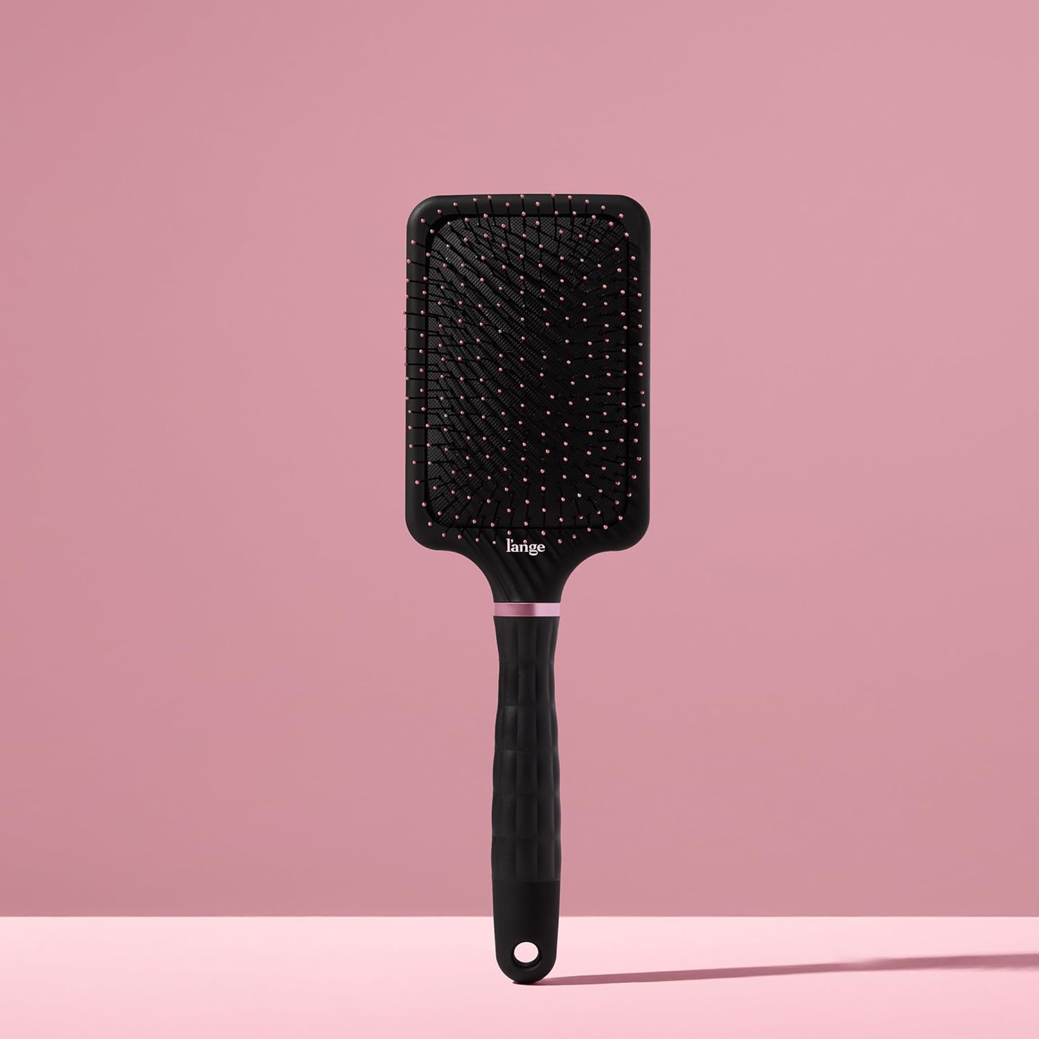 L'ANGE HAIR Detangling Paddle Brush | Gentle Nylon Bristles for Wet & Dry Hair | Smooth Detangling & Scalp Massage | Lightweight, Non-Slip Handle | Works for All Hair Types (Black)