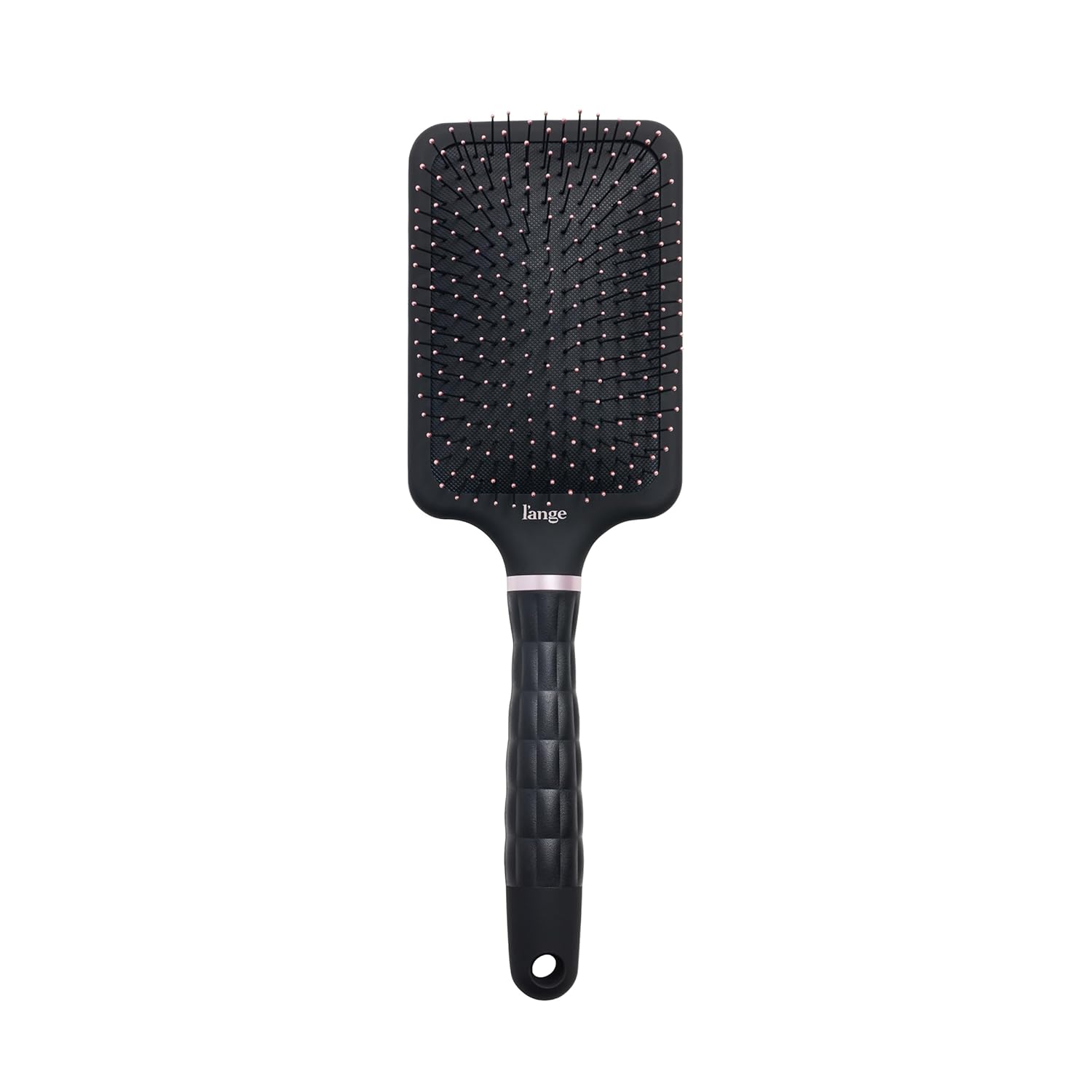 L'ANGE HAIR Detangling Paddle Brush | Gentle Nylon Bristles for Wet & Dry Hair | Smooth Detangling & Scalp Massage | Lightweight, Non-Slip Handle | Works for All Hair Types (Black)