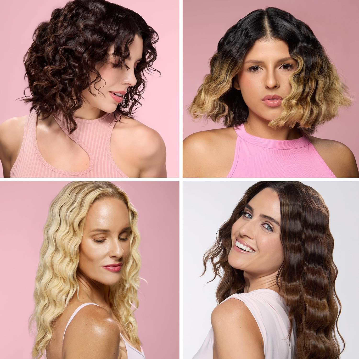 L'ANGE HAIR SculptWaver Titanium Deep Wave | Hair Crimper for Effortless Beach Waves | 3 Barrel Hair Waver with Adjustable Heat | Dual Voltage & Smart Timer | Styling Tools & Appliances, Blush - Large