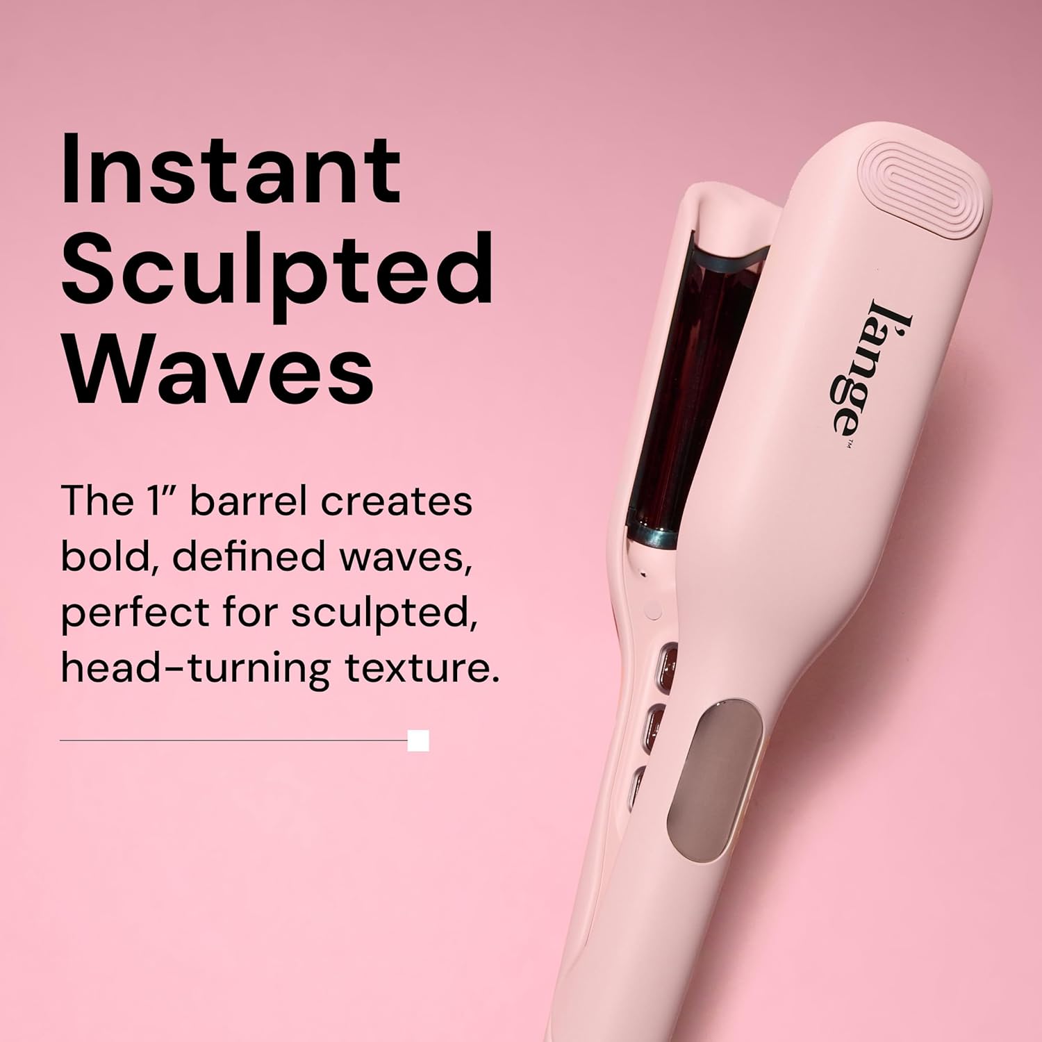 L'ANGE HAIR SculptWaver Titanium Deep Wave | Hair Crimper for Effortless Beach Waves | 3 Barrel Hair Waver with Adjustable Heat | Dual Voltage & Smart Timer | Styling Tools & Appliances, Blush - Small
