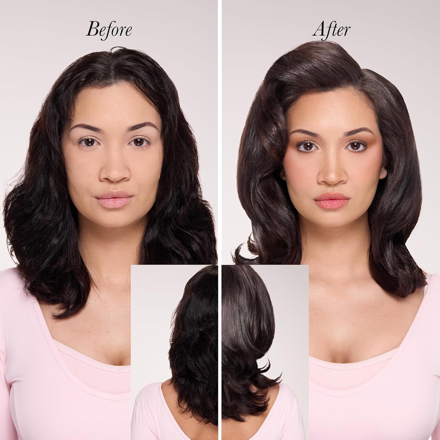 L'ANGE Hair Le Volume Elevé 65MM 2-in-1 Titanium Brush Dryer | Dry and Style | Unique Teardrop Shape Barrel | 3 Heat Settings | 360° Vented Airflow | Ionic Technology for Frizz-Free Styling (Blush)