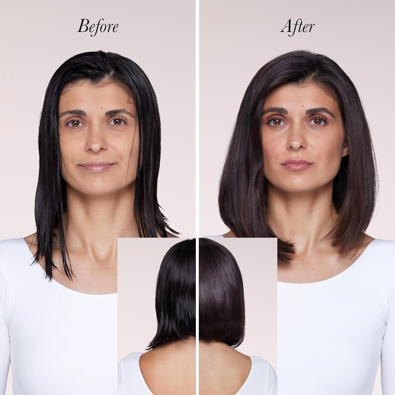 L'ANGE Hair Le Volume Elevé 65MM 2-in-1 Titanium Brush Dryer | Dry and Style | Unique Teardrop Shape Barrel | 3 Heat Settings | 360° Vented Airflow | Ionic Technology for Frizz-Free Styling (Blush)