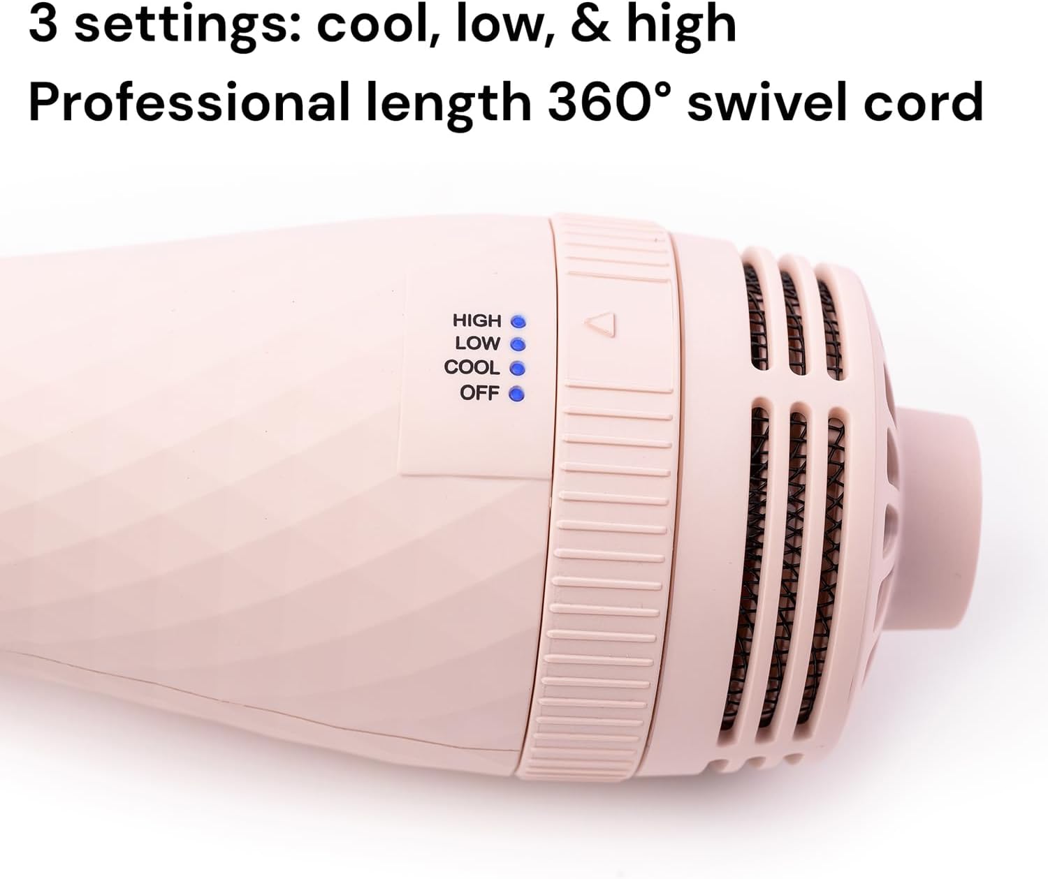L'ANGE HAIR Le Volume 2-in-1 Titanium Blow Dryer Brush | Frizz Control Blowout Hair Dryer Brush For Drying And Straightening | Volumizing Hot Air Styler For All Hairstyles | Oval Barrel | Blush - 75mm
