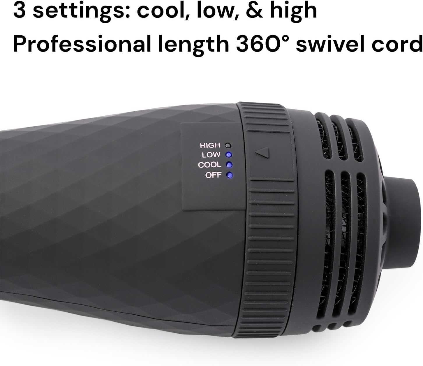 L'ANGE HAIR Le Volume 2-in-1 Titanium Blow Dryer Brush | Frizz Control Blowout Hair Dryer Brush For Drying And Straightening | Volumizing Hot Air Styler For All Hairstyles | Oval Barrel | Black - 60mm