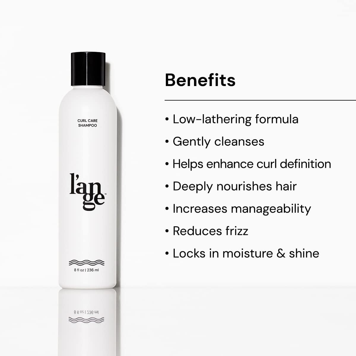 L'ANGE HAIR Curl Care Gentle Shampoo | Best Shampoo for Curls | Nourishing & Moisturizing | Reduces Frizz | Boosts Bounce & Shine | Sulfate free | Paraben Free | Silicone Free