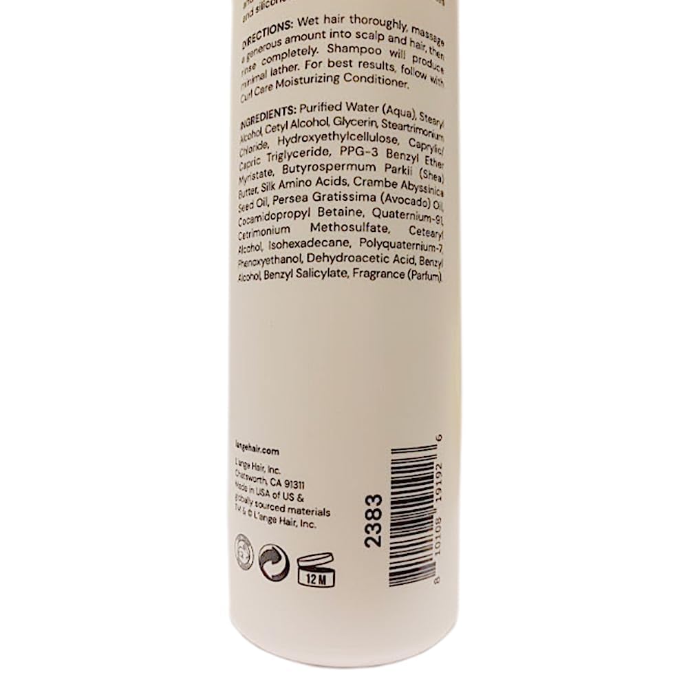 L'ANGE HAIR Curl Care Gentle Shampoo | Best Shampoo for Curls | Nourishing & Moisturizing | Reduces Frizz | Boosts Bounce & Shine | Sulfate free | Paraben Free | Silicone Free