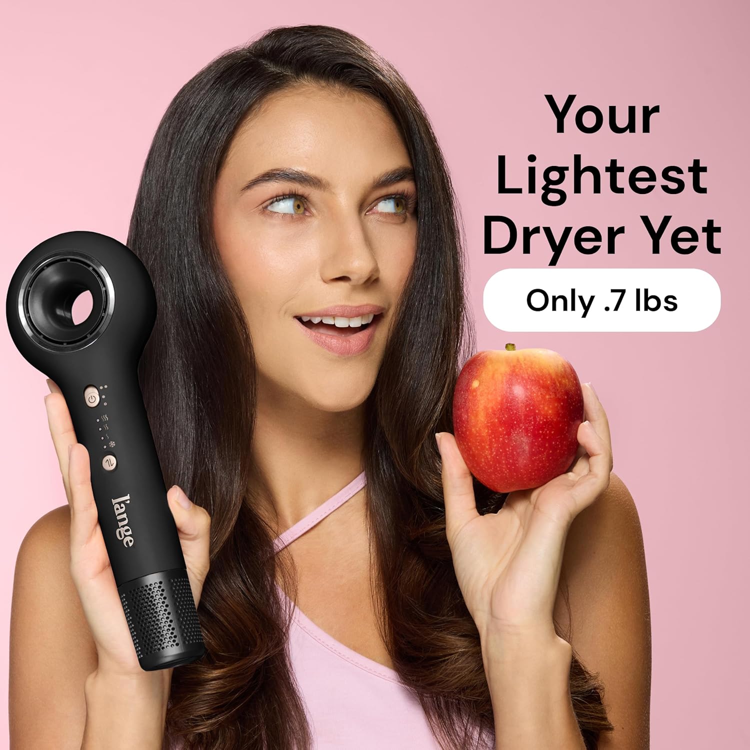 L’Ange Hair Axia HaloRing Ionic Hair Dryer | High Speed Professional Blow Dryer for Smooth, Frizz-Free Styles | Lightweight Brushless Motor with Concentrator & Wall Mount | 4 Heat Settings | Black