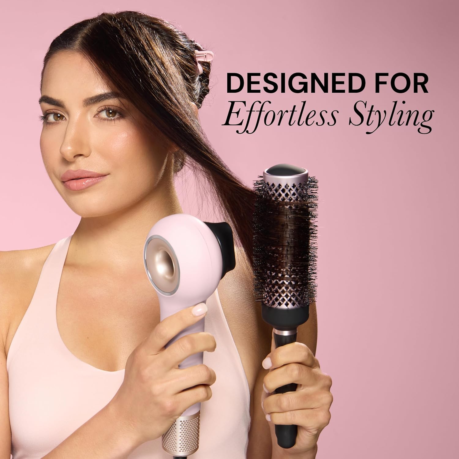 L’Ange Hair Axia HaloRing Ionic Hair Dryer | High Speed Professional Blow Dryer for Smooth, Frizz-Free Styles | Lightweight Brushless Motor with Concentrator & Wall Mount | 4 Heat Settings | Blush