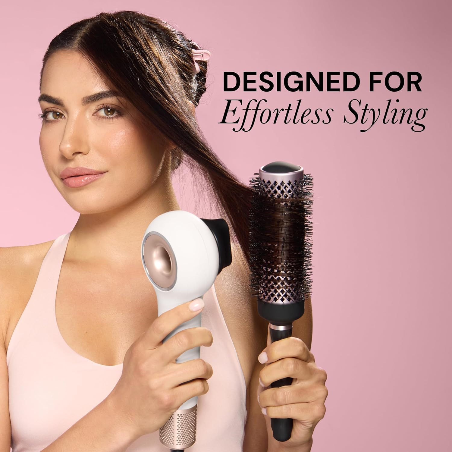 L’ANGE HAIR Axia HaloRing Ionic Hair Dryer | High Speed Professional Blow Dryer for Smooth, Frizz-Free Styles | Lightweight Brushless Motor with Concentrator & Wall Mount | 4 Heat Settings | Off-white