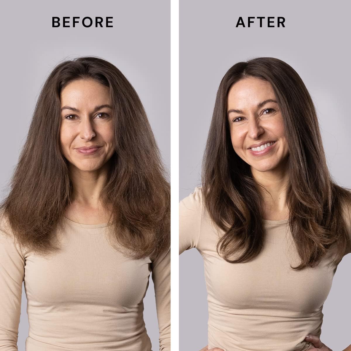 L'ANGE HAIR Le Volume 2-in-1 Titanium Blow Dryer Brush | Frizz Control Blowout Hair Dryer Brush For Drying And Straightening | Volumizing Hot Air Styler For All Hairstyles | Oval Barrel | Blush - 60mm