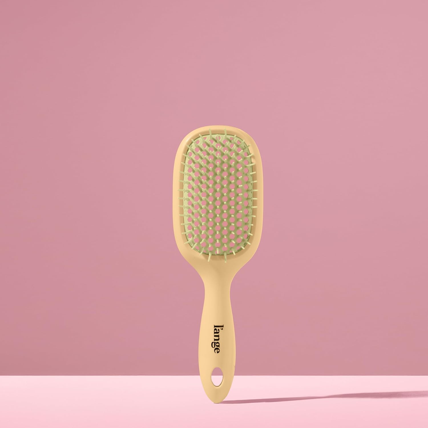 L'ANGE HAIR Detangling Vented Brush | Flexible Bristles for Wet or Dry Hair | Gentle Glide to Reduce Breakage | Ergonomic Shower Brush | Great for All Hair Types & Sensitive Scalps (Yellow)