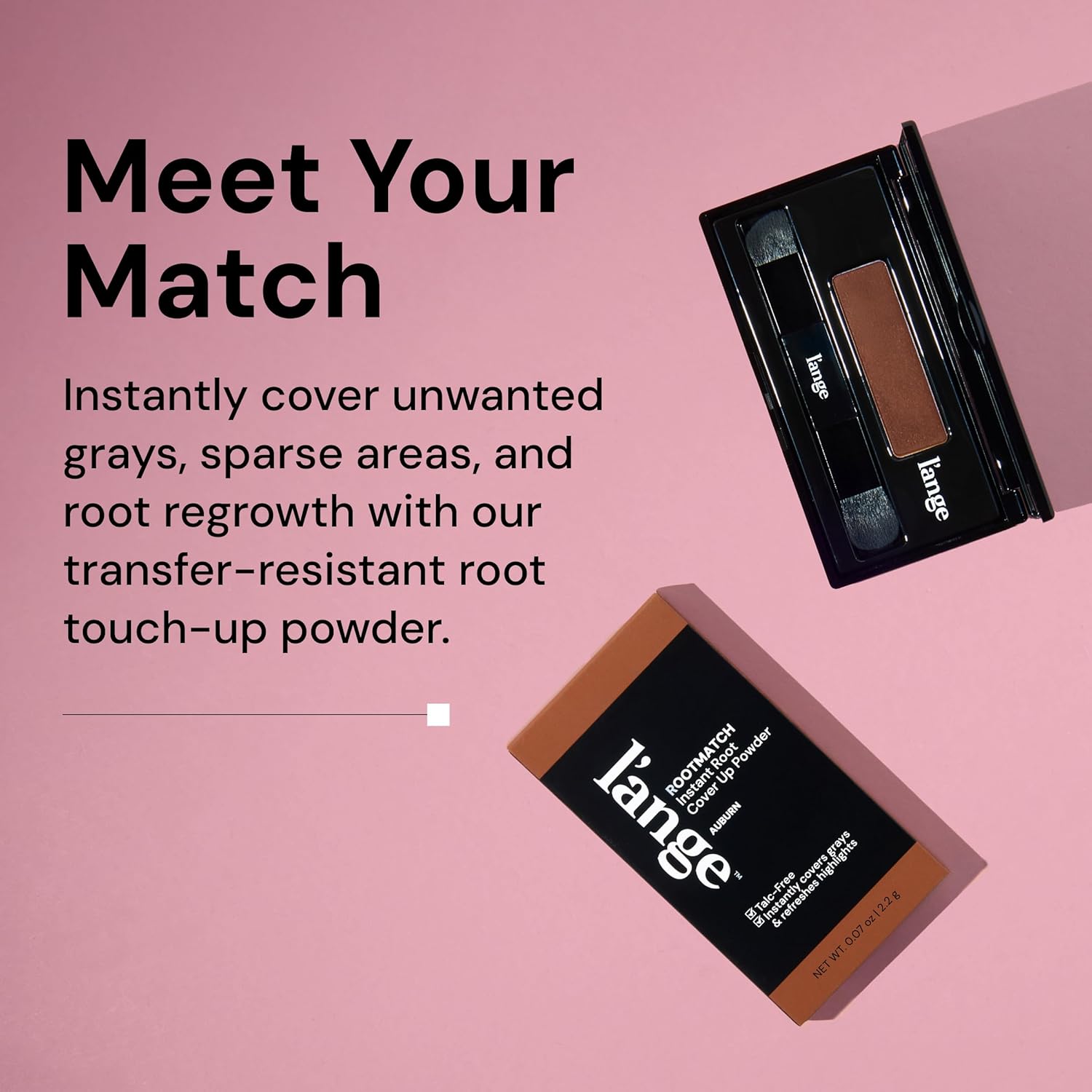 L'ANGE HAIR RootMatch Instant Root Cover Up Powder | Conceals Grays & Sparse Spots | Extends Highlights | Transfer- & Water-Resistant | For All Hair Types (Black)