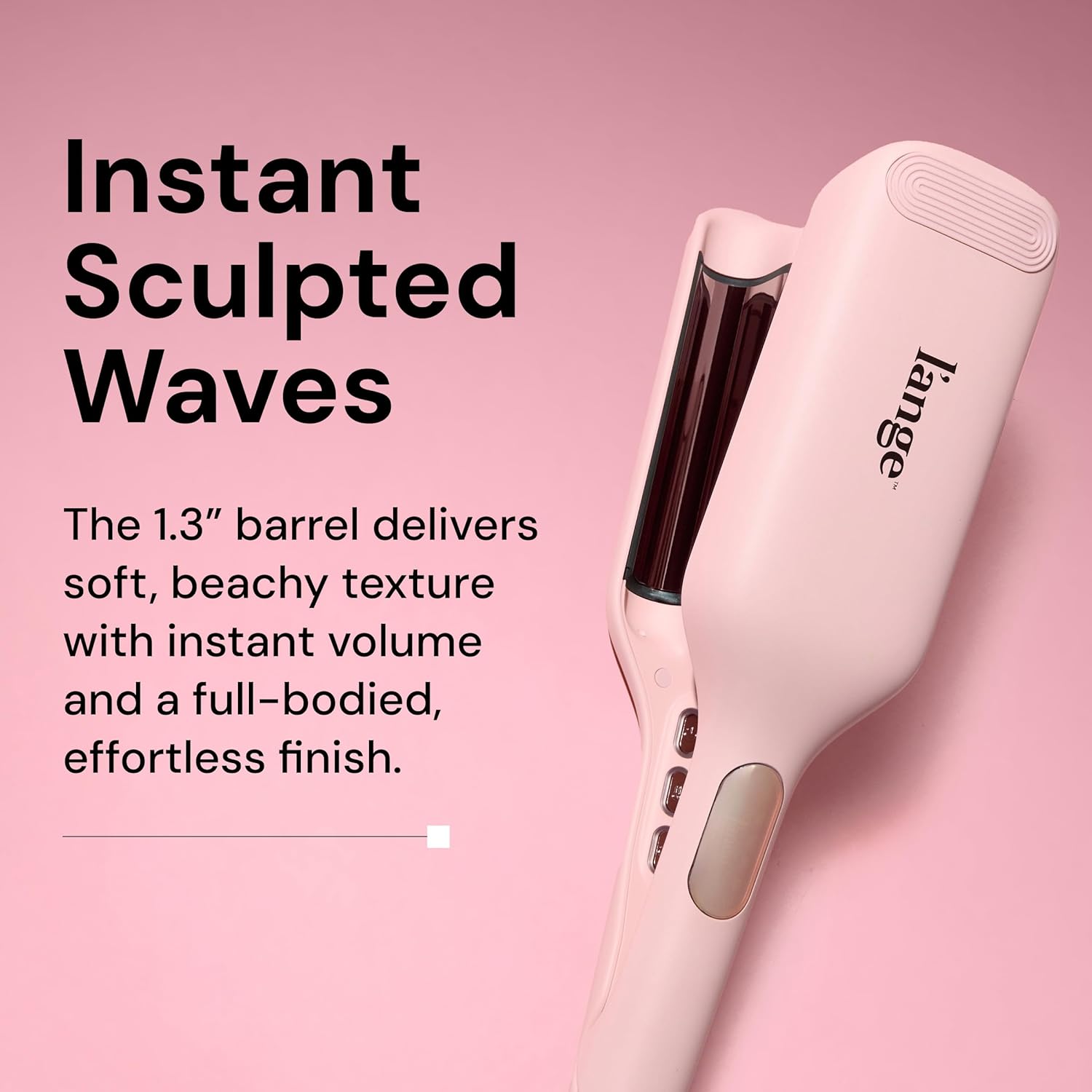 L'ANGE HAIR SculptWaver Titanium Deep Wave | Hair Crimper for Effortless Beach Waves | 3 Barrel Hair Waver with Adjustable Heat | Dual Voltage & Smart Timer | Styling Tools & Appliances, Blush - Large