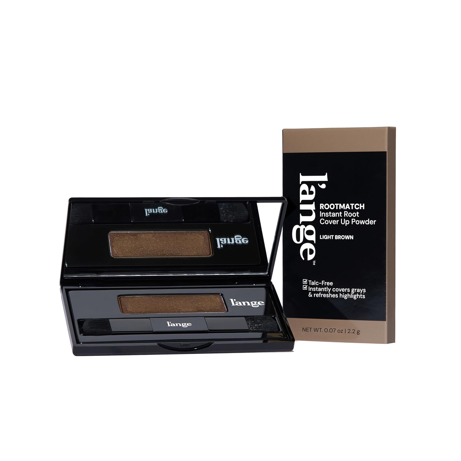 L'ANGE HAIR RootMatch Instant Root Cover Up Powder | Conceals Grays & Sparse Spots | Extends Highlights | Transfer- & Water-Resistant | For All Hair Types (Light Brown)