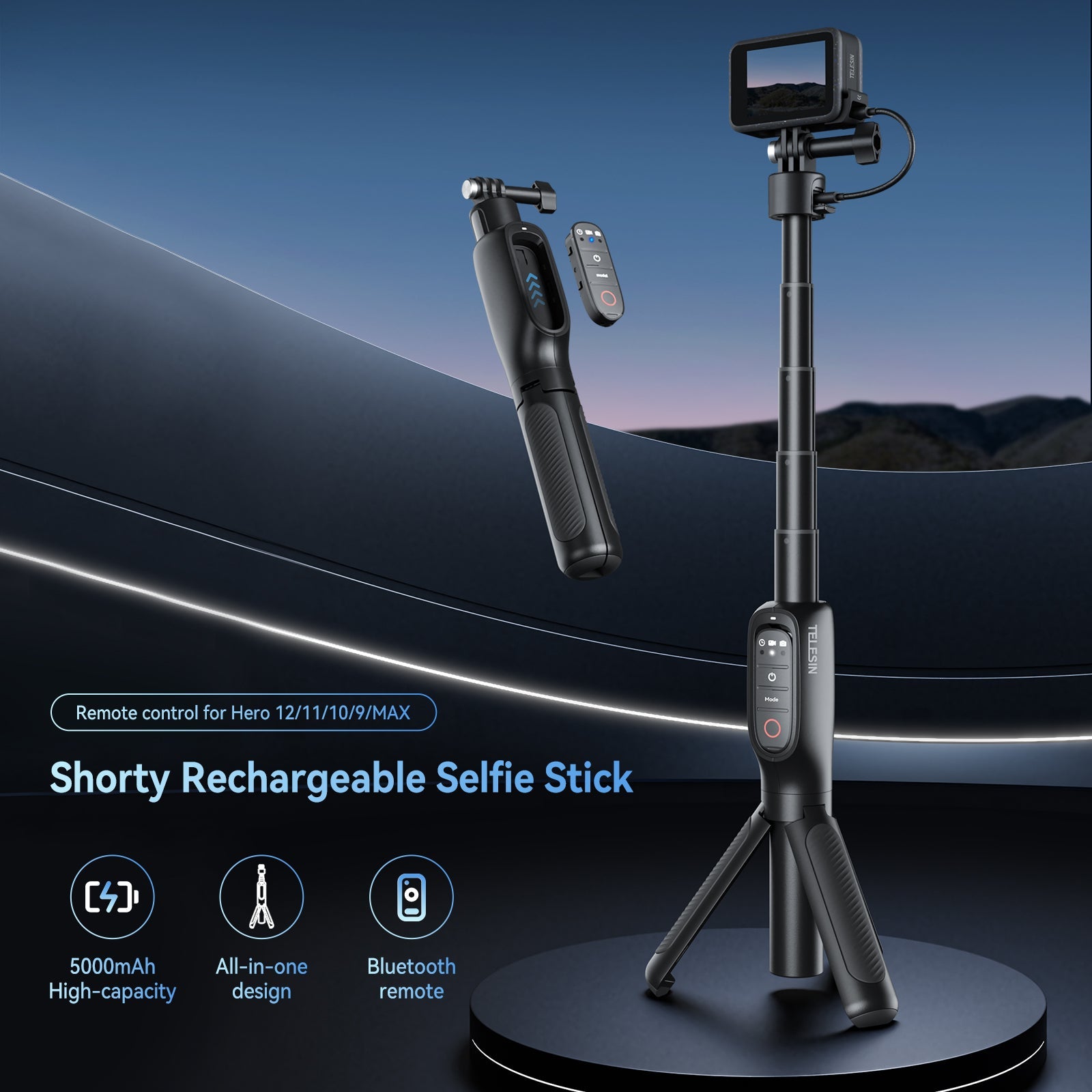 Shorty Rechargeable Selfie Stick