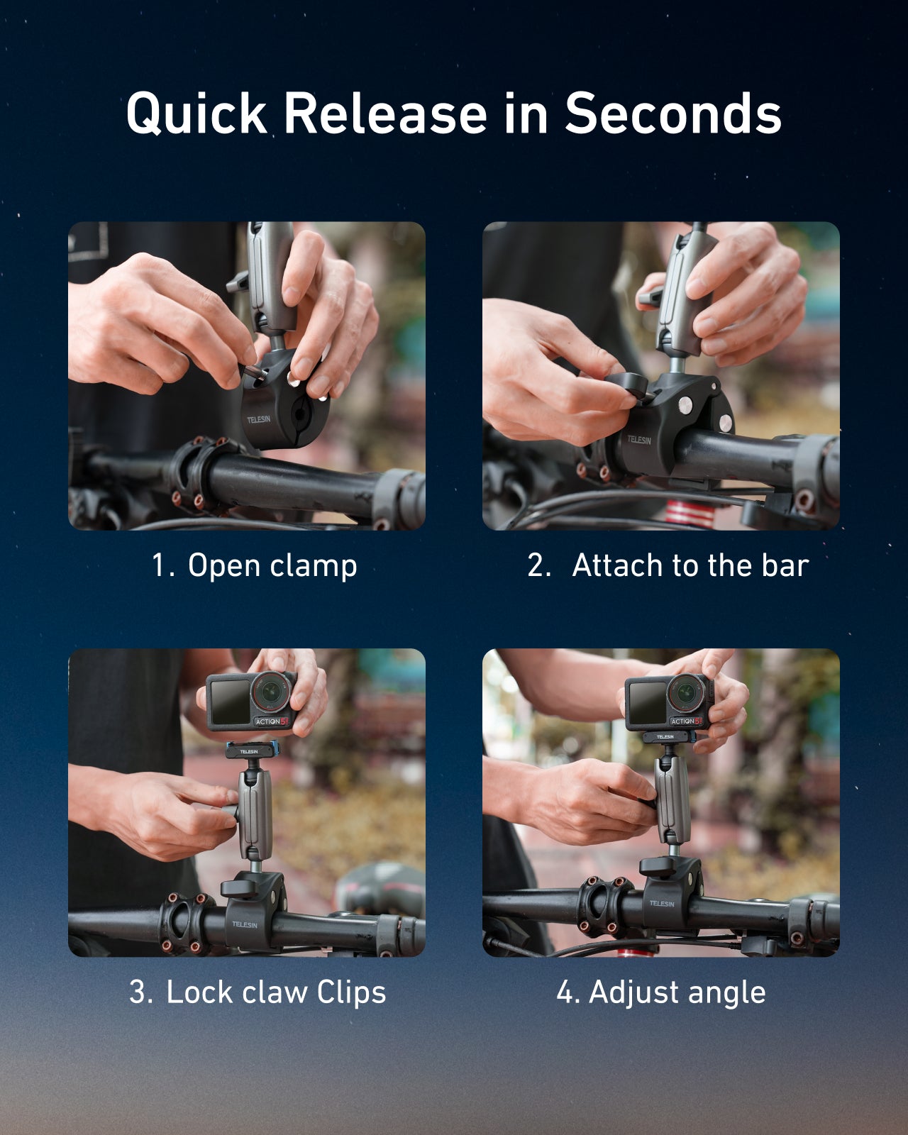 Aluminum Alloy Camera Clamp Mount for Osmo Action