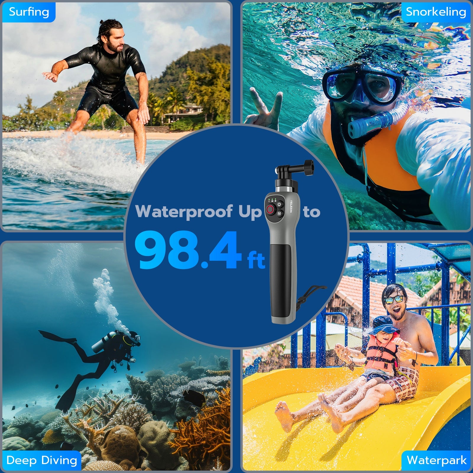 TELESIN underwater remote control selfie stick
