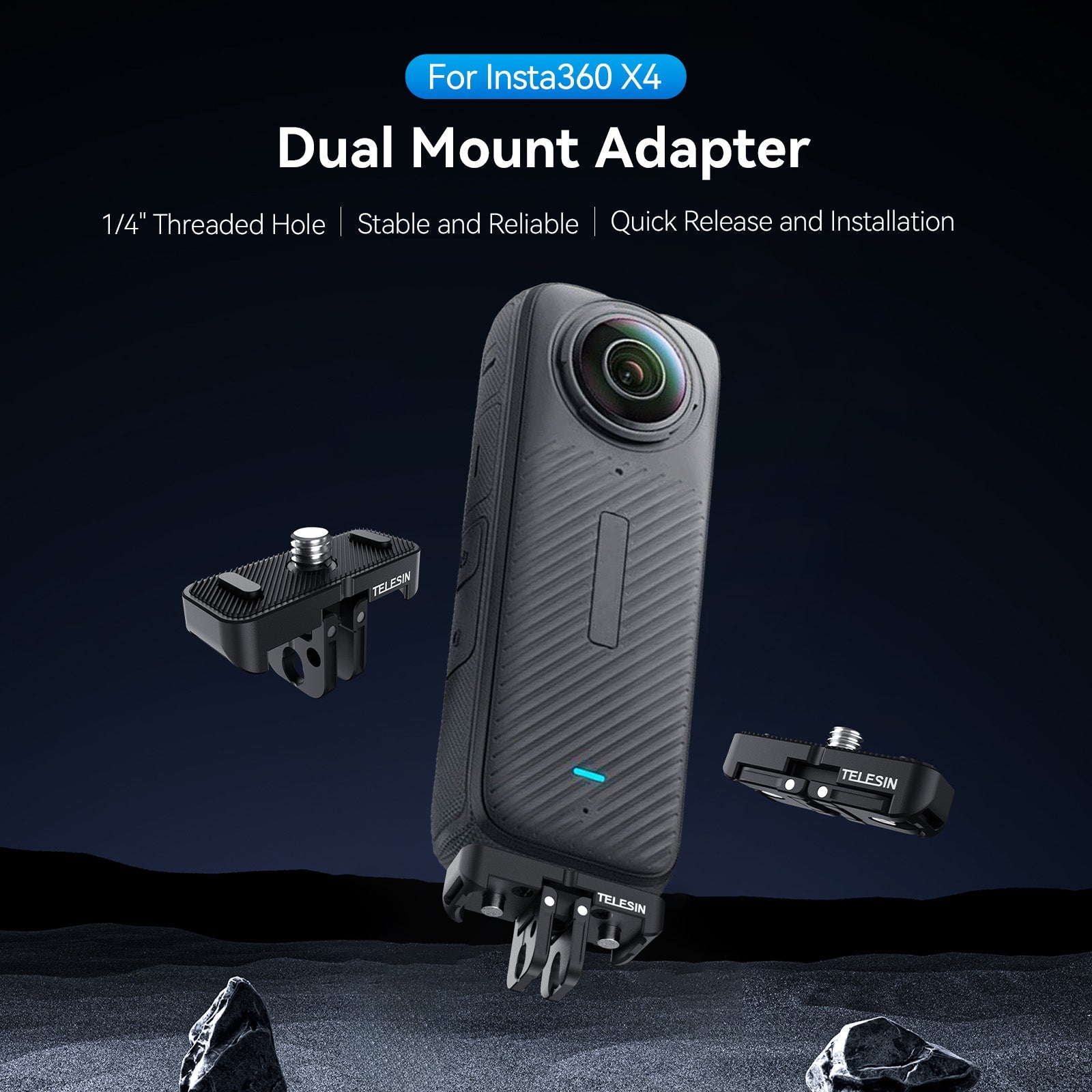 Telesin Dual Mount Adapter For Insta360 X4
