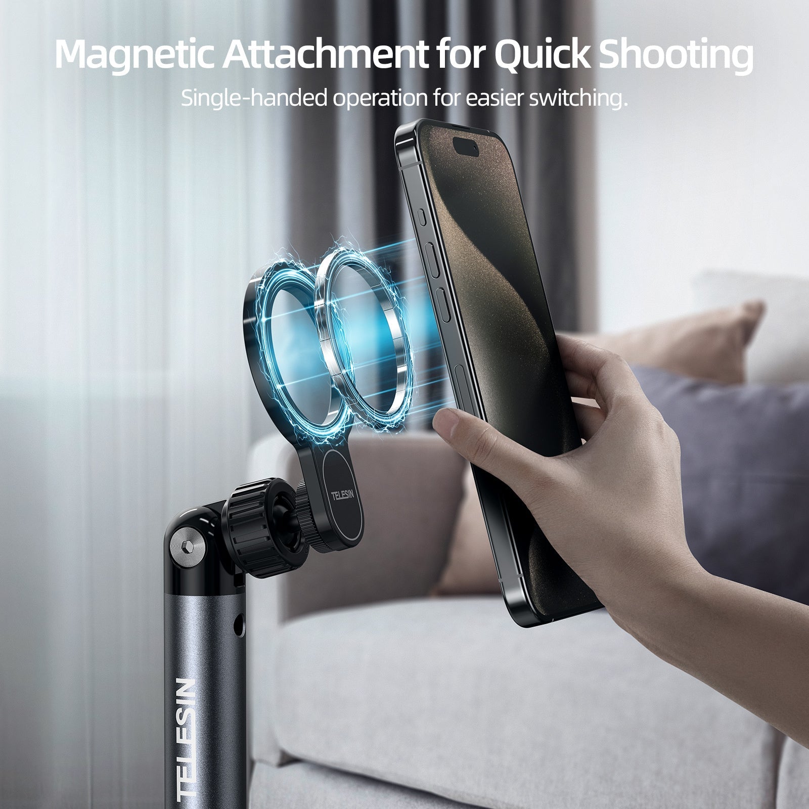 TELESIN mobile video/live shooting magnetic floor  stand