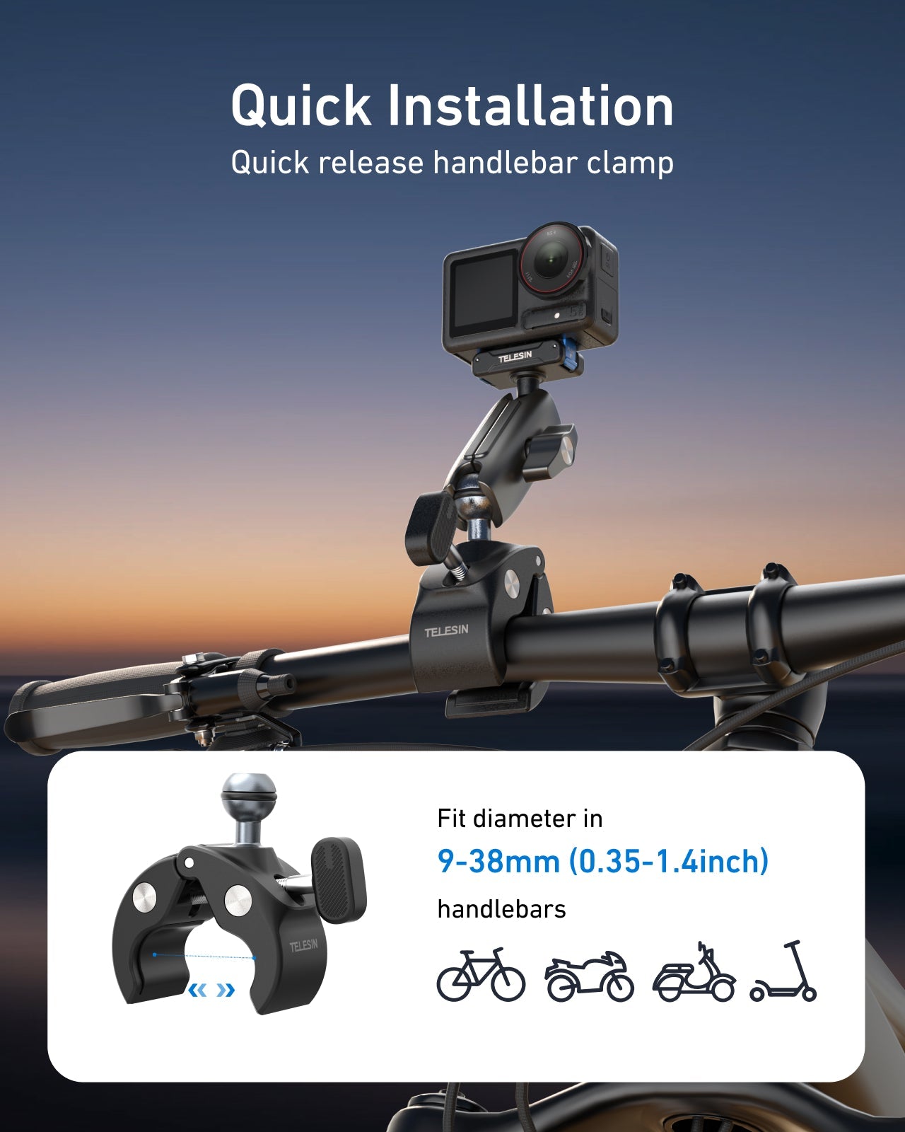 Aluminum Alloy Camera Clamp Mount for Osmo Action