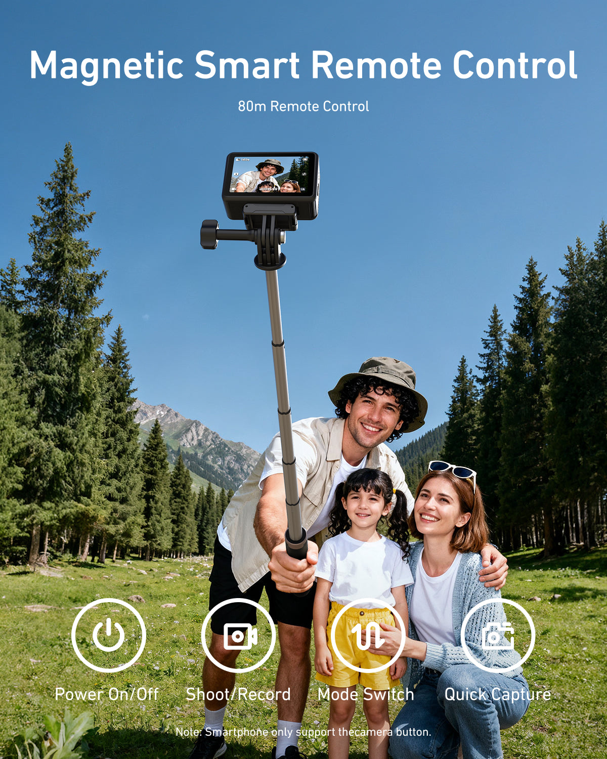 Vlog Remote Selfie Stick for DJI/GoPro/Smartphones