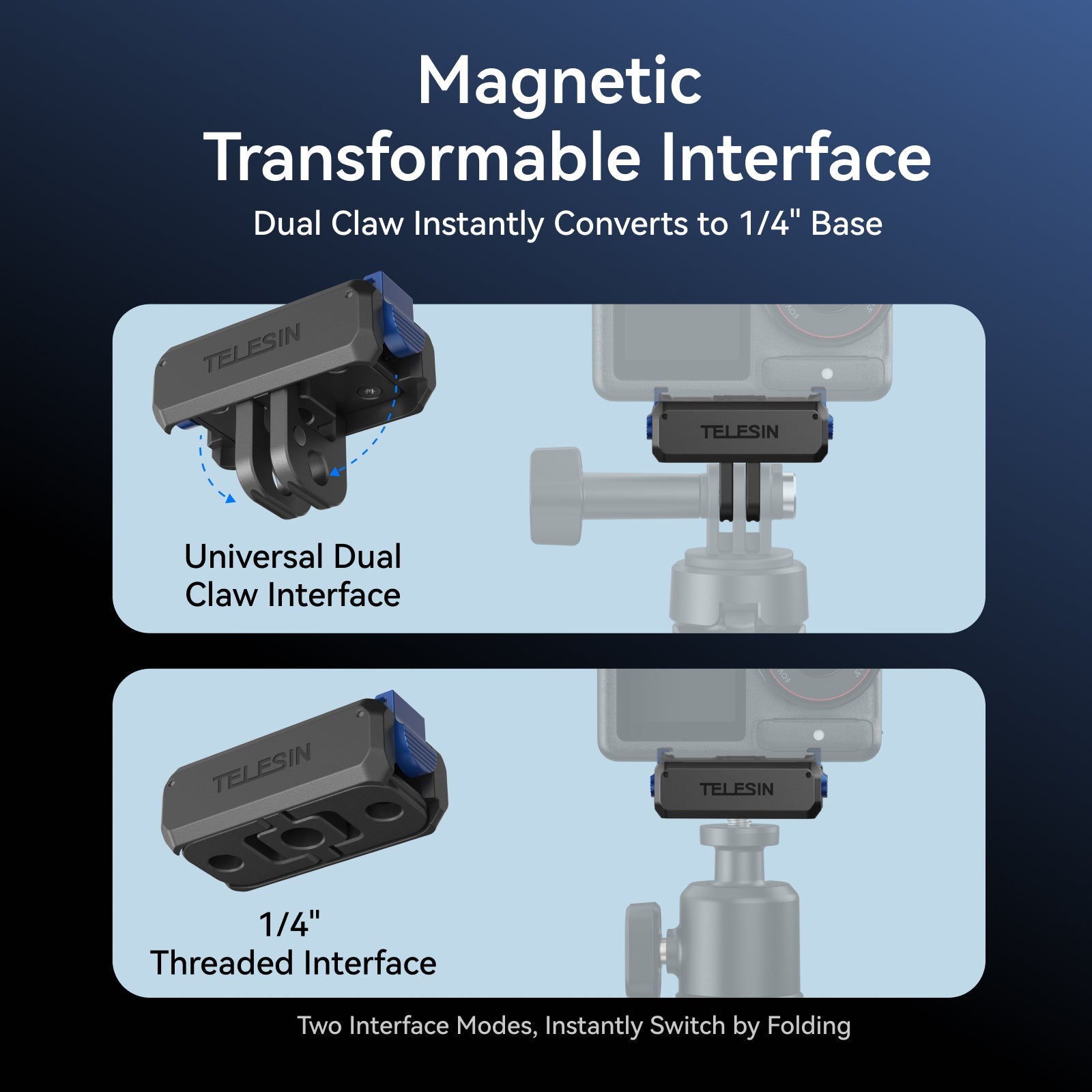TELESIN Quick-Detach Mount For Action 5/4/3