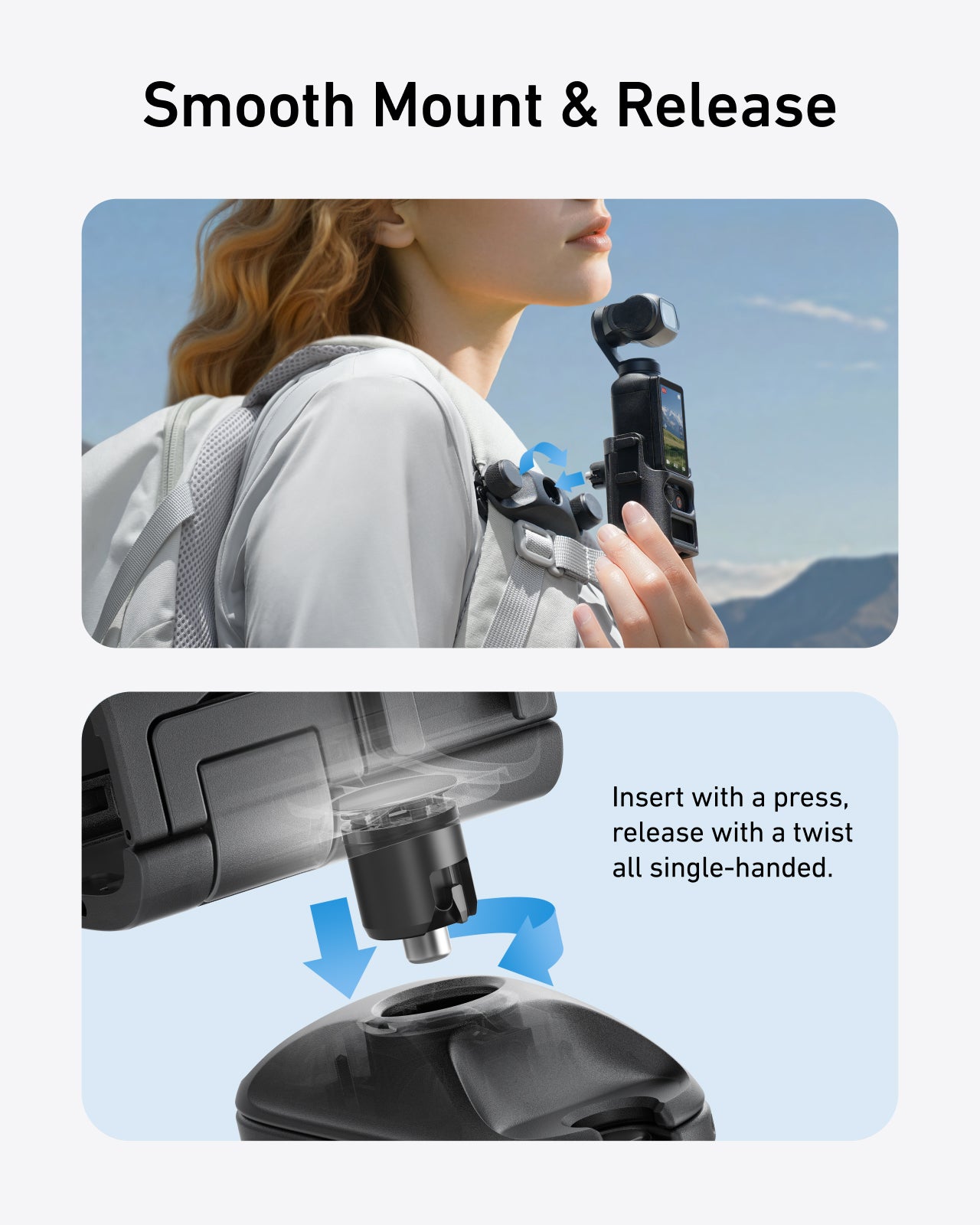 Quick-release Backpack Mount for Pocket 3