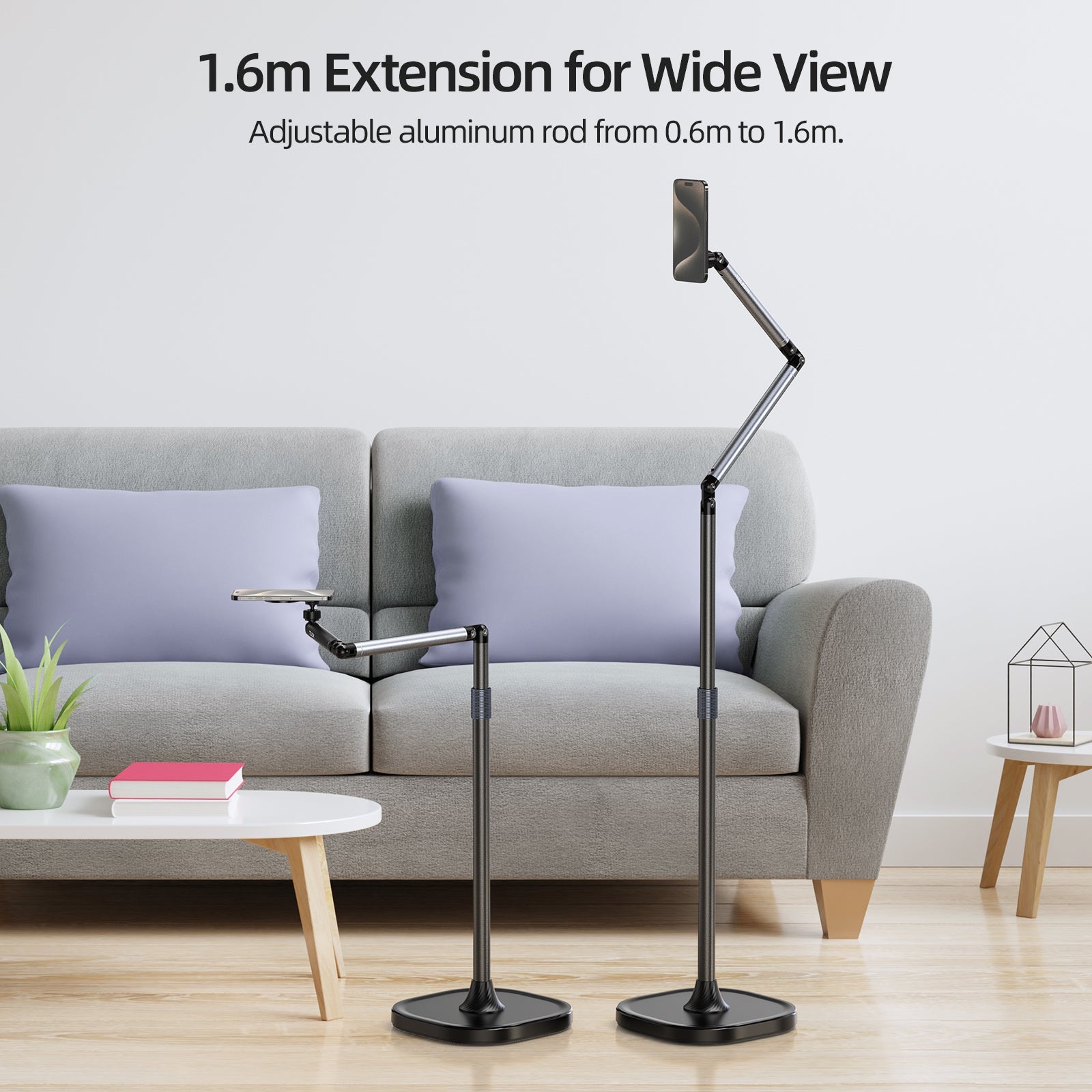 TELESIN mobile video/live shooting magnetic floor  stand