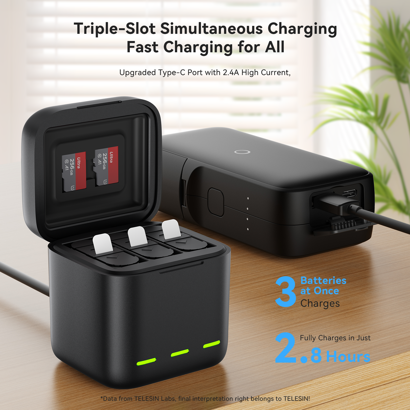 Retractable charging box for Gopro 13