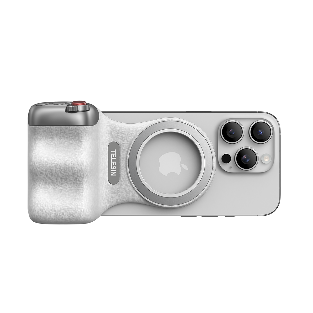  Magnetic Phone Camera Grip with Wireless Shutter – DSLR-Style Handle for iPhone & Android, 1/4" Screw, Ergonomic Design, Perfect for Vlogging, Selfies, and Steady Shots, Compatible with iPhone 17