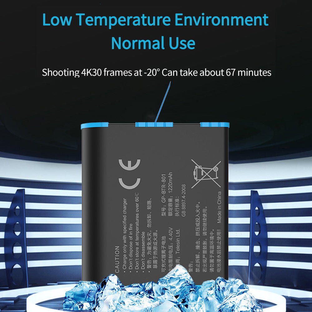 3 Slots LED Storage Charger Box for GoPro 5-8