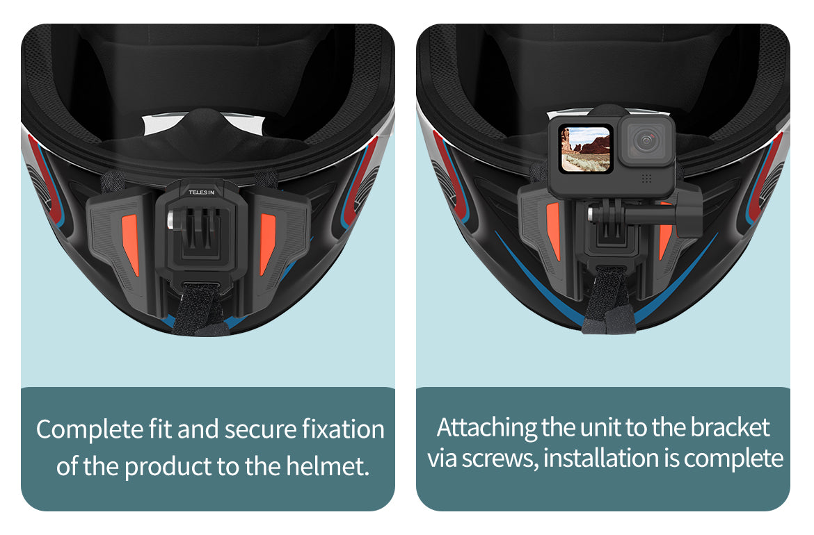 TELESIN Motorcycle Helmet Chin Strap Mount for GoPro
